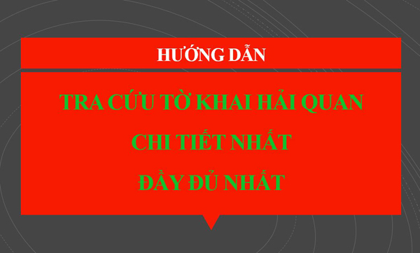 HƯỚNG DẪN TRA CỨU TỜ KHAI HẢI QUAN